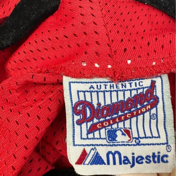 ST. LOUIS CARDINALS MLB Vintage Diamond Majestic Mesh Button Jersey Size XXL - Picture 7 of 7
